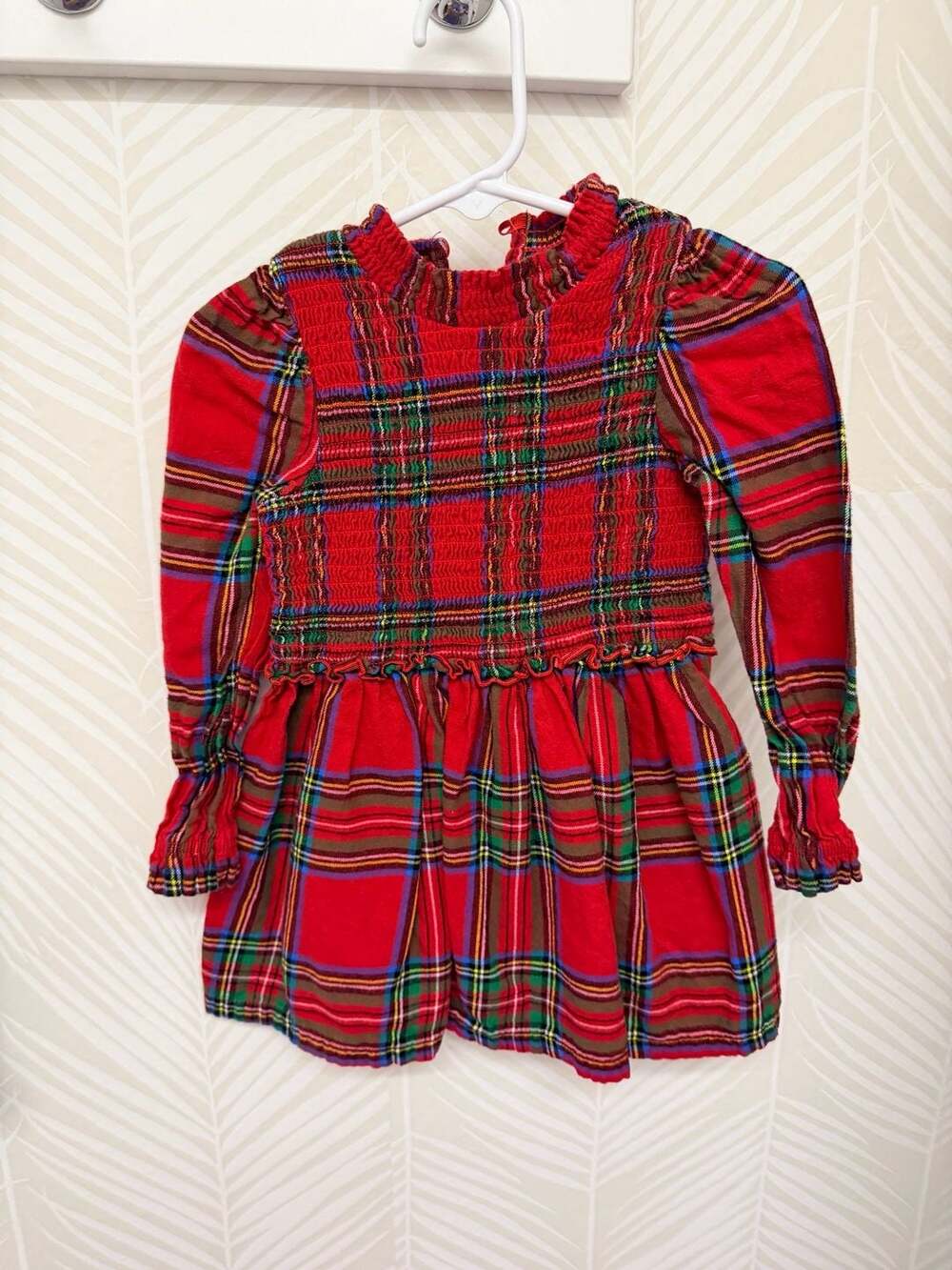 Wonder Nation Holiday Plaid Dress Size 2T Red Smocked Christmas